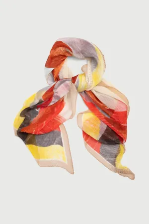 Abstract Shapes Pleated Scarf