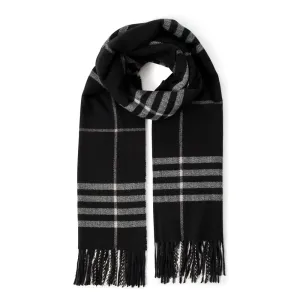 Accessorize London Women's Black & White Manhatten Check Blanket