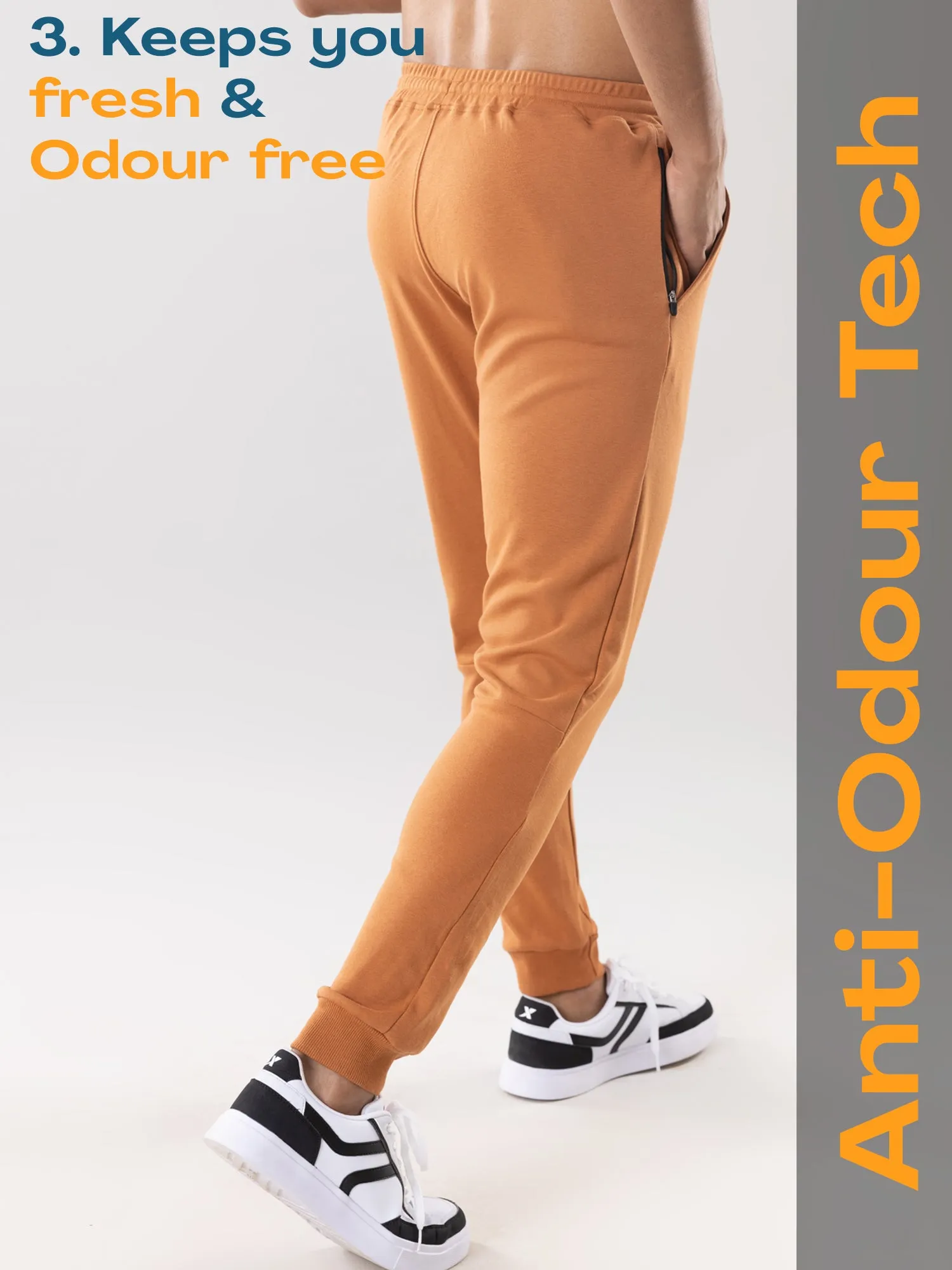 Anti Stain & Anti Odor Joggers with SAC Tech & Smart Pocket - Bran