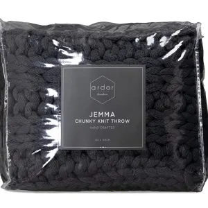 ARDOR BOUDOIR JEMMA CHUNKY THROW - CHARCOAL