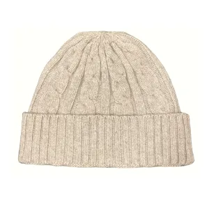 Beige Cashmere Beanie