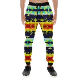 Between the Mountains Navy Yellow Men's Sweatpants