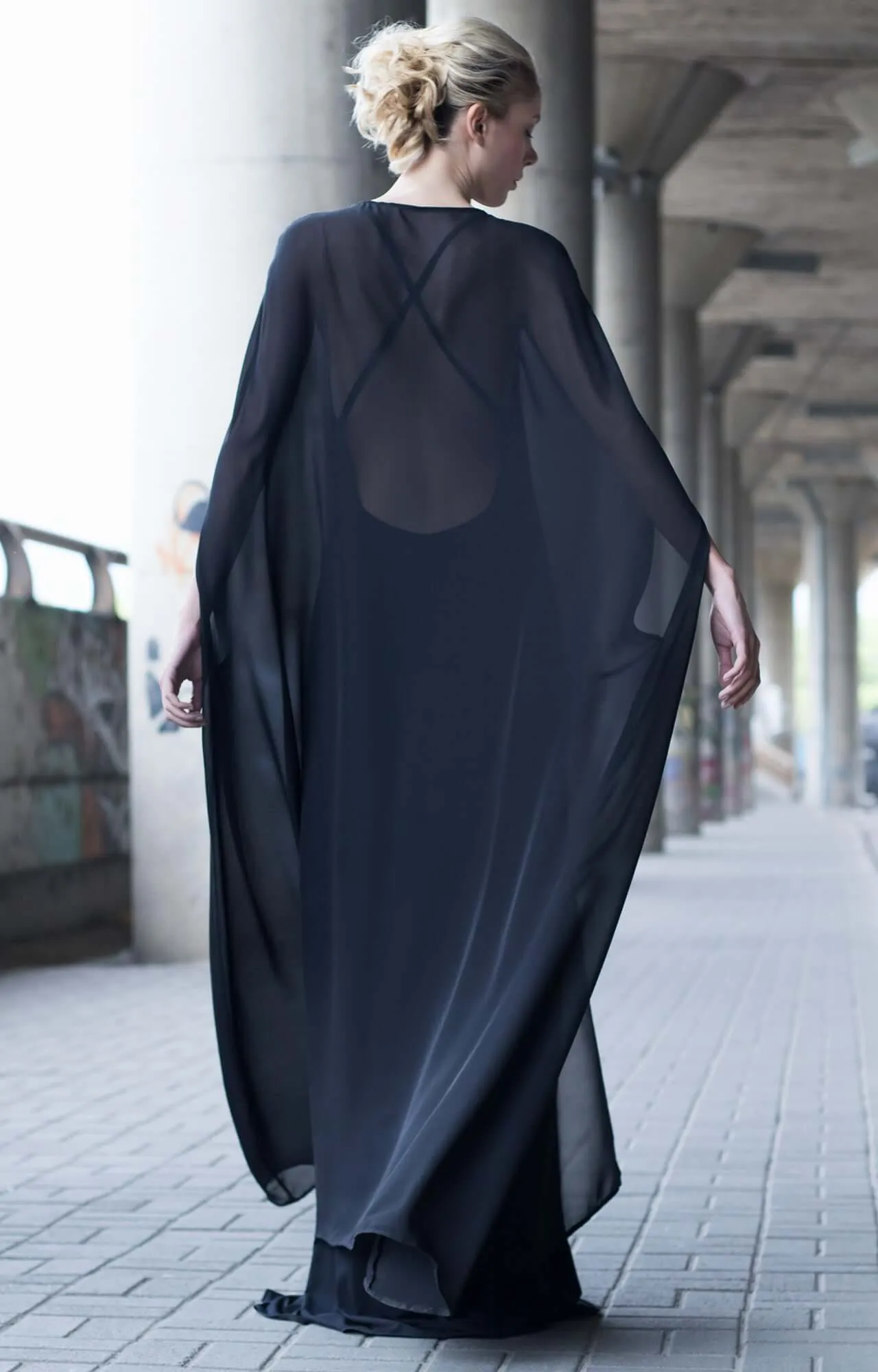 Black cape dress