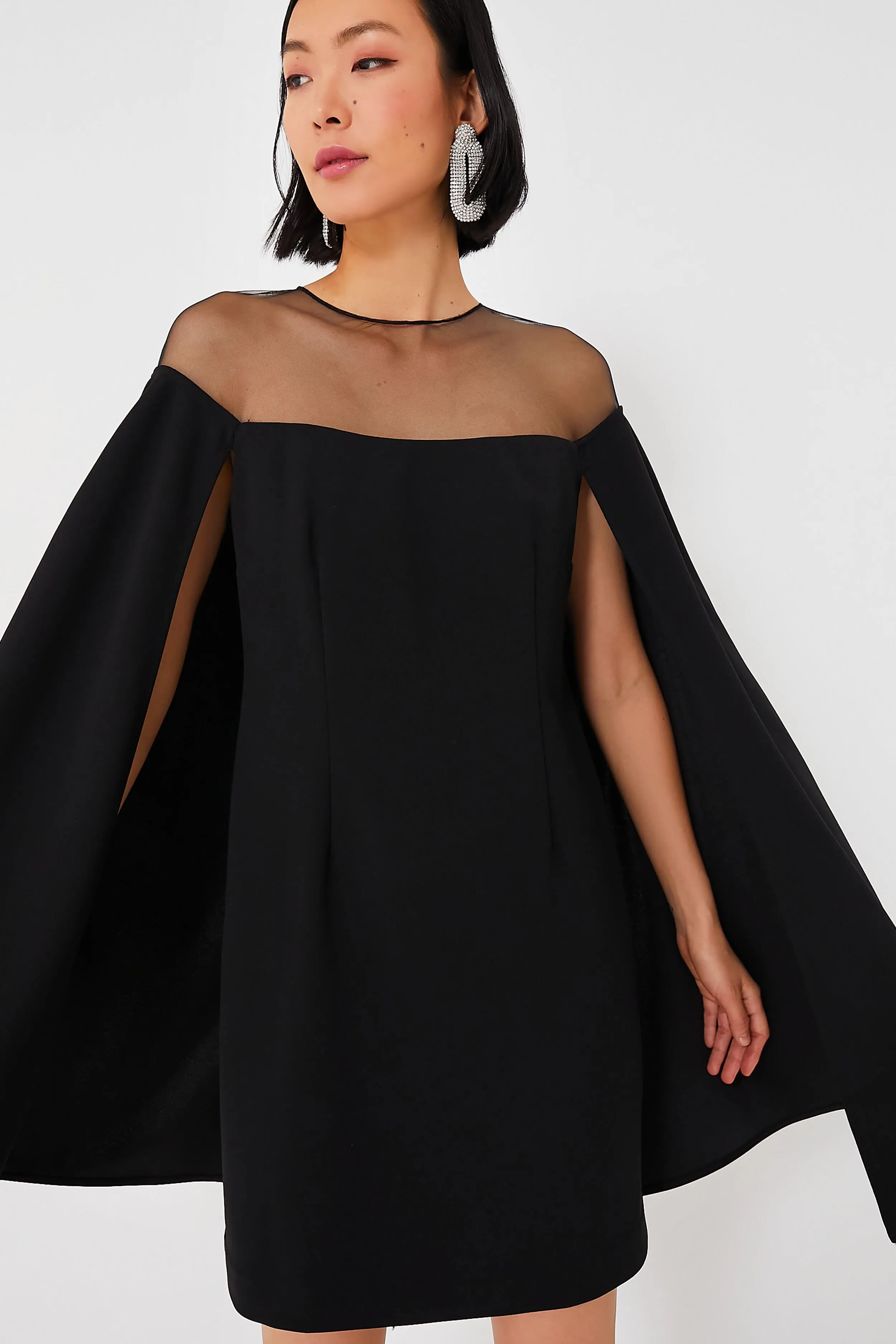 Black Estelle Cape Dress