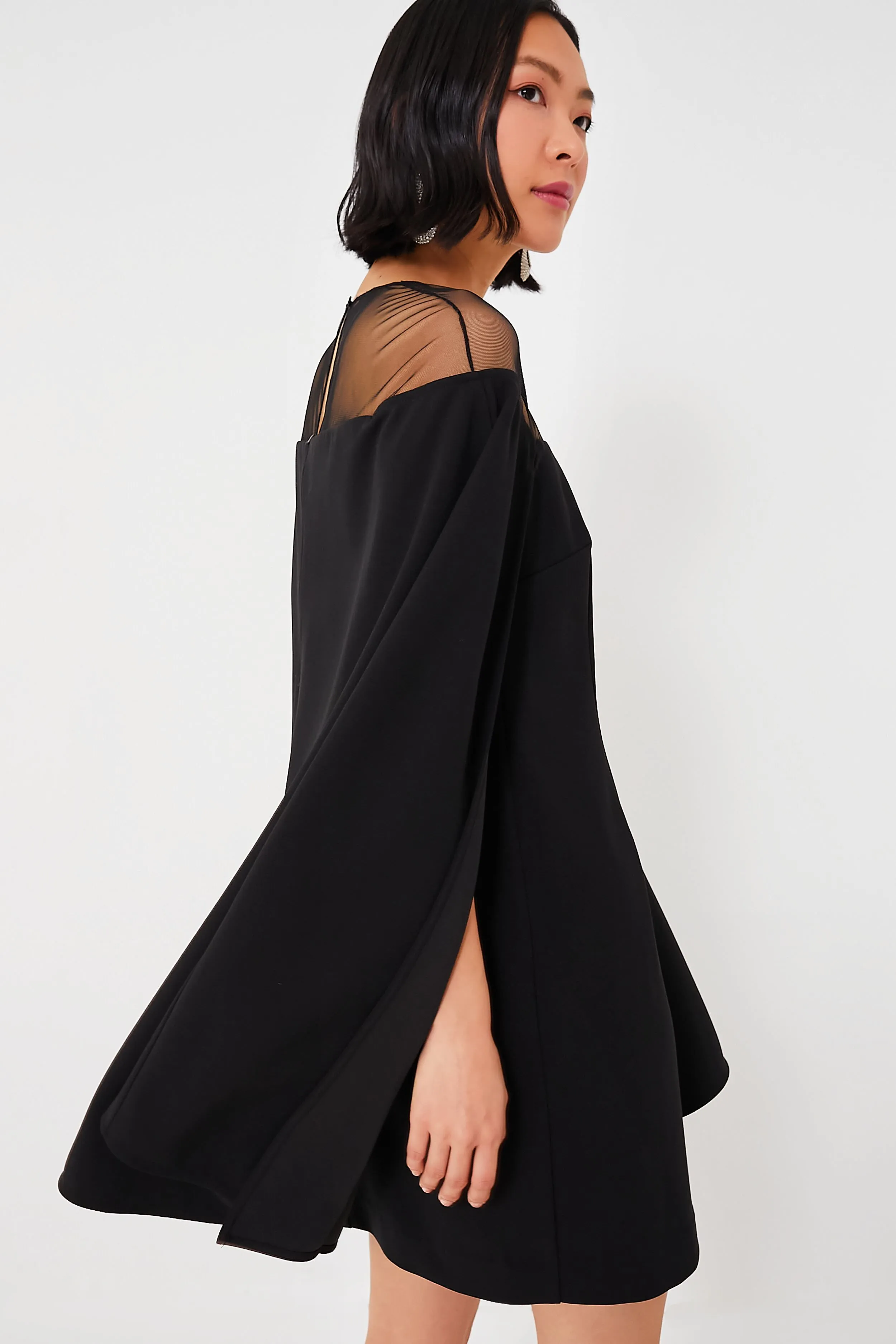 Black Estelle Cape Dress