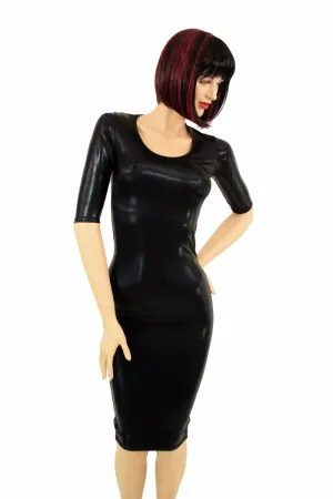 Black Mystique Half Sleeve Wiggle Dress