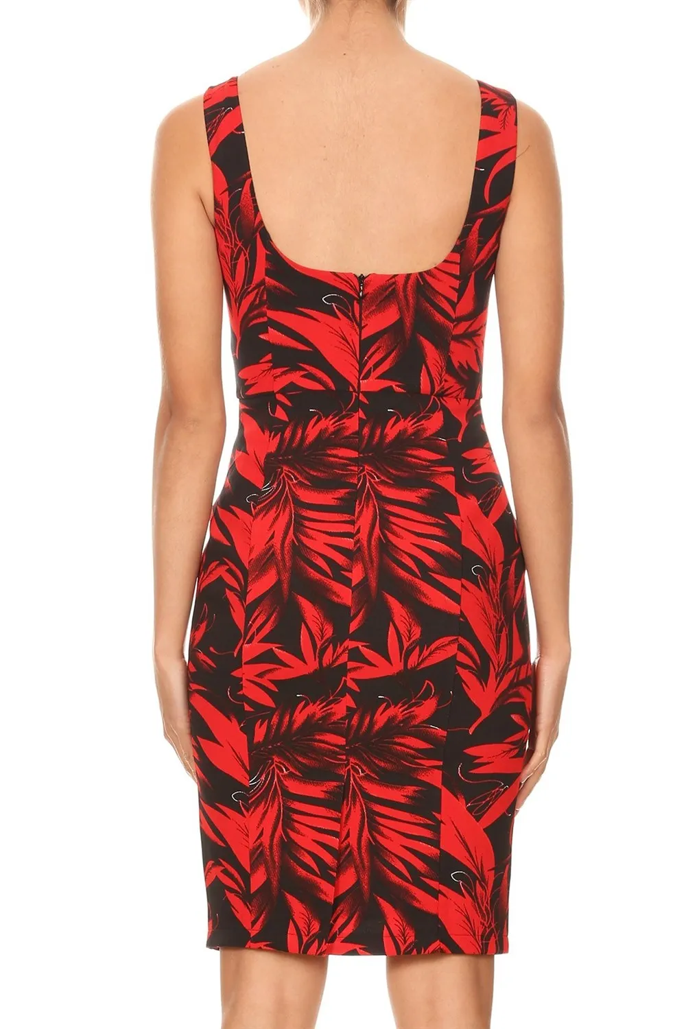 Bodycon Leaf Tank Print Dress