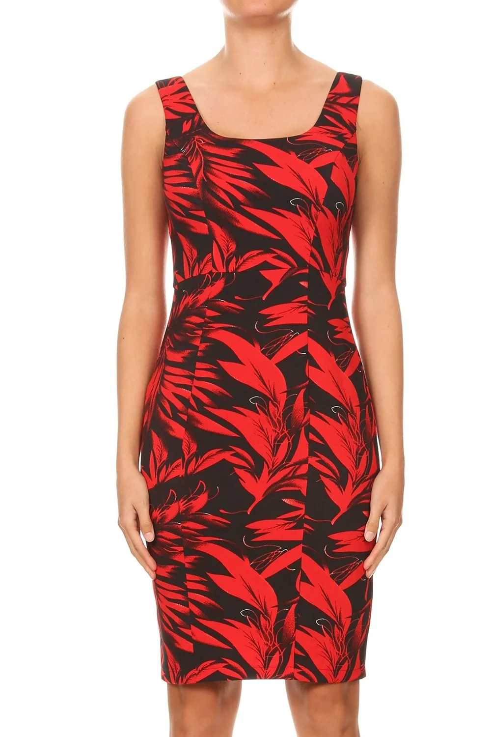 Bodycon Leaf Tank Print Dress