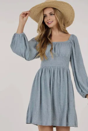 Bubble Sleeve Mini Dress