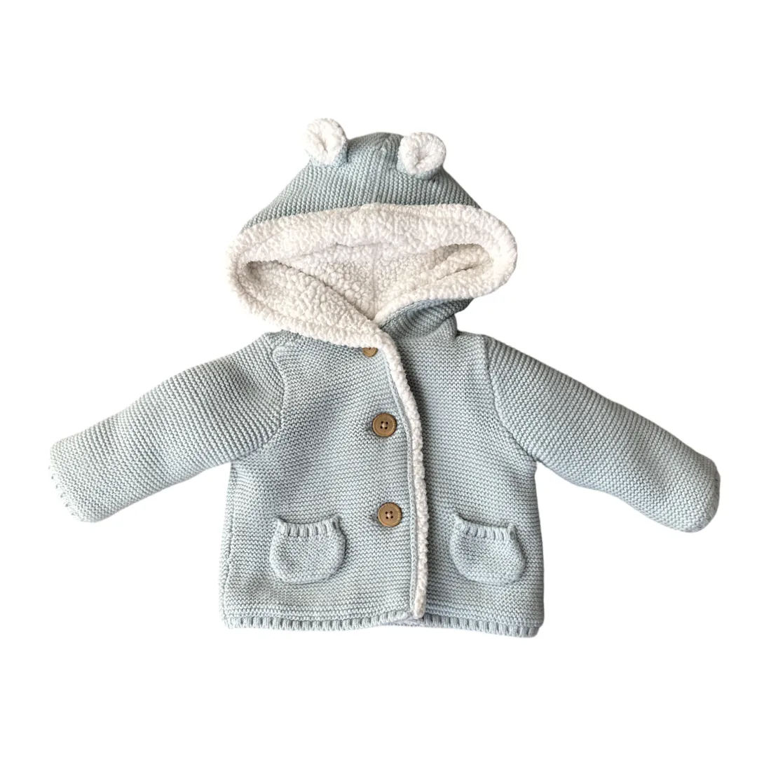 Button-Front Lined Baby Hoodie