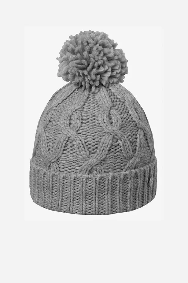 CABLE CUFF POM BEANIE