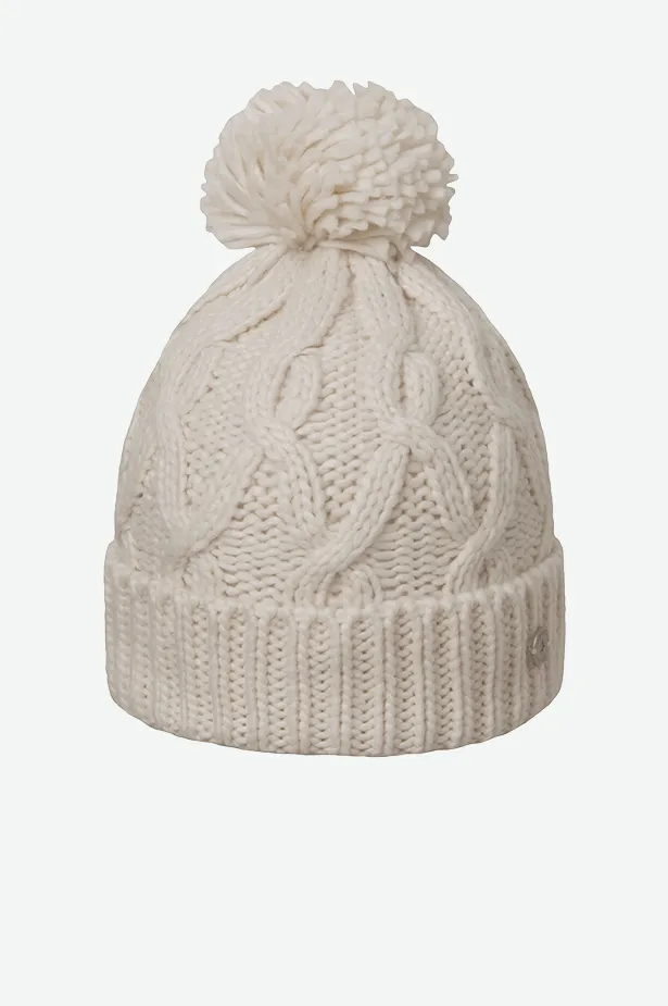 CABLE CUFF POM BEANIE