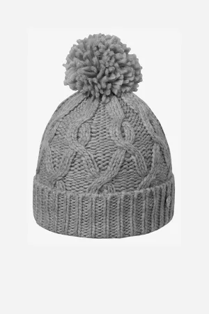 CABLE CUFF POM BEANIE