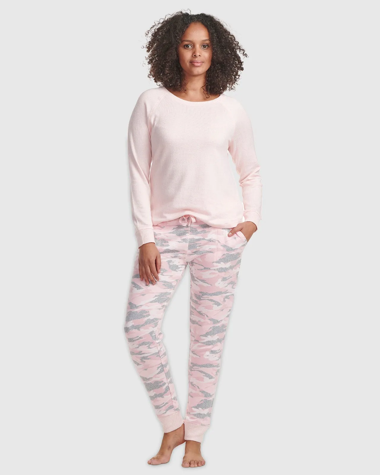 Camo Pink Hacci Long Sleeve PJ Set