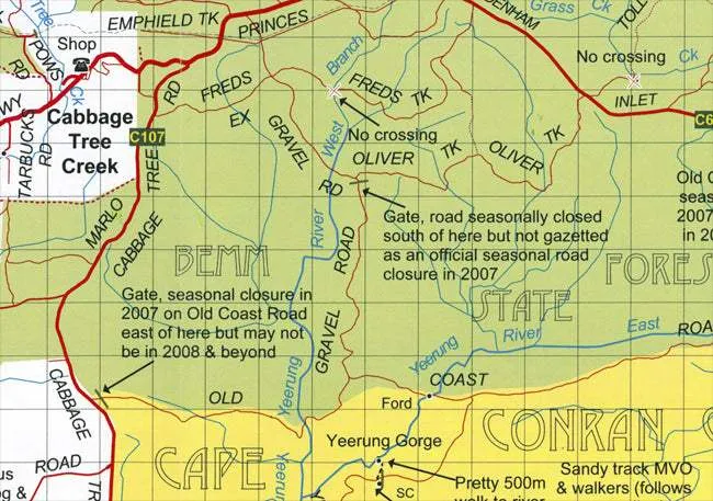 Cann River-Orbost-Delegate Adventure Road Map (1st Edition) by Rooftop Maps (2008)