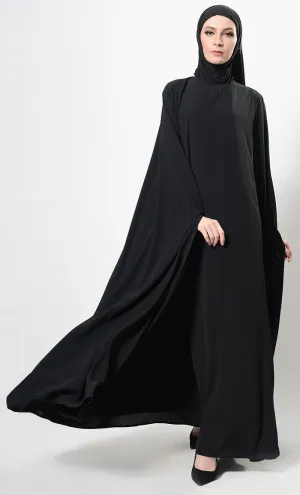 Cape Style Flowy Abaya Dress And Hijab Set - Final Sale