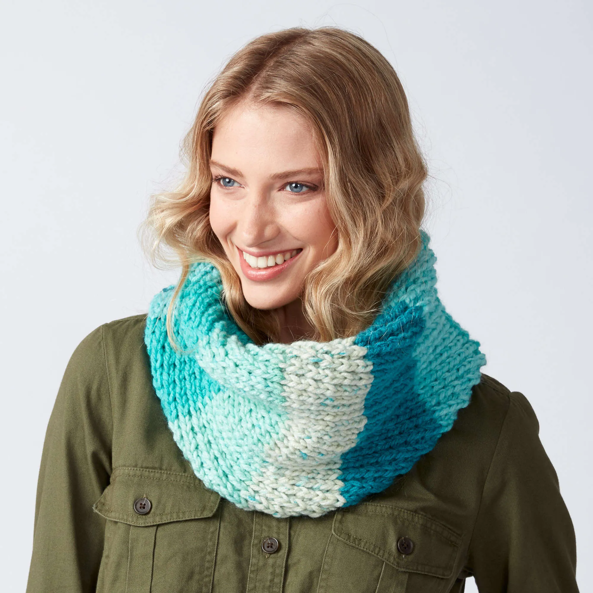 Caron Diagonal Stitch Knit Cowl