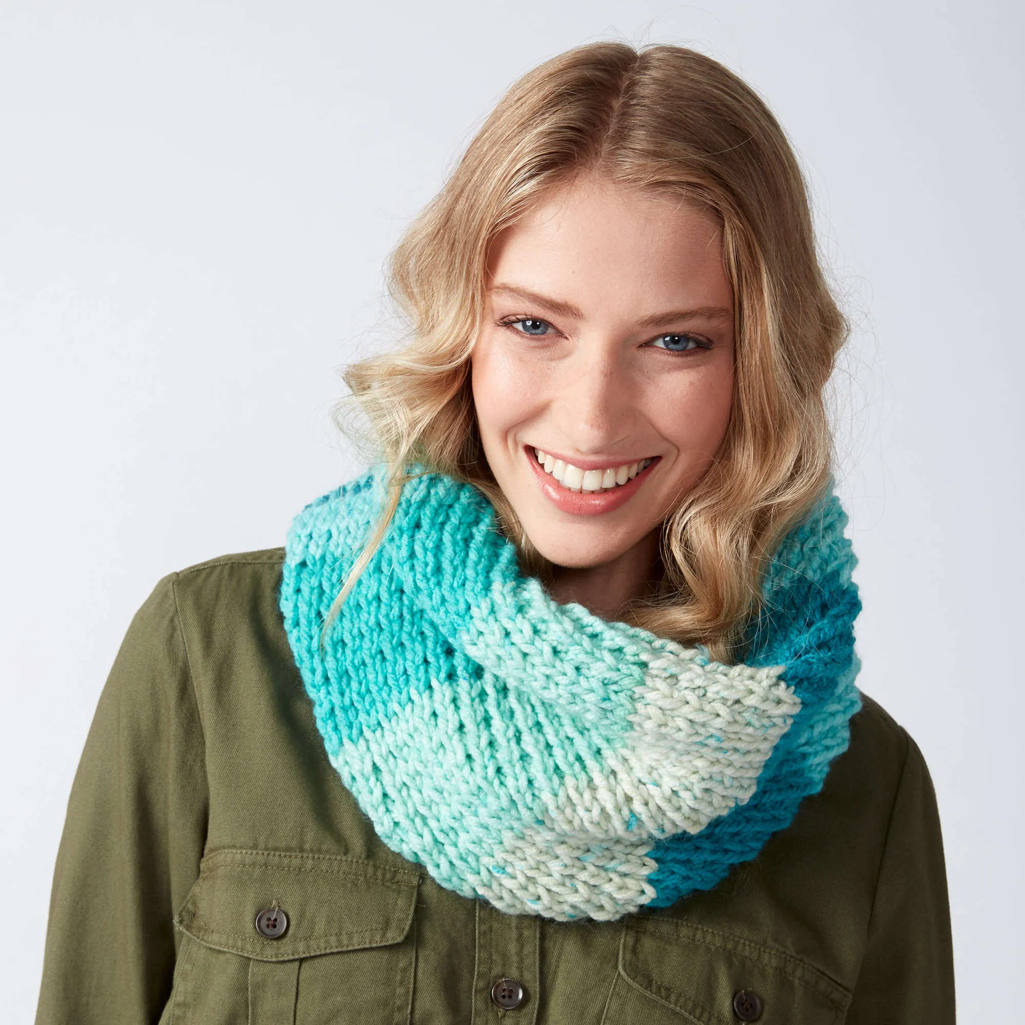 Caron Diagonal Stitch Knit Cowl