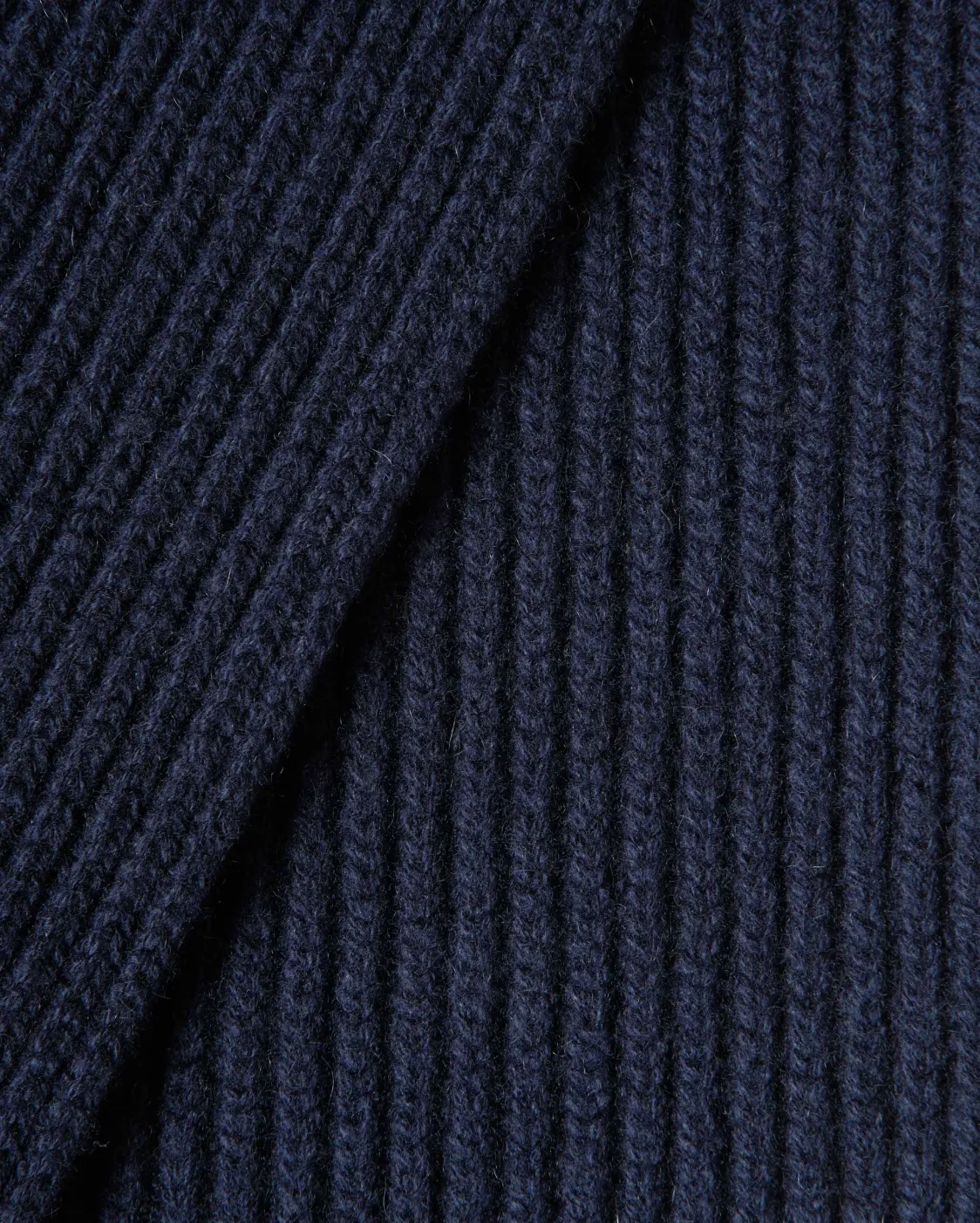 Cashmere & Wool Chunky Ribbed Scarf Night Blue