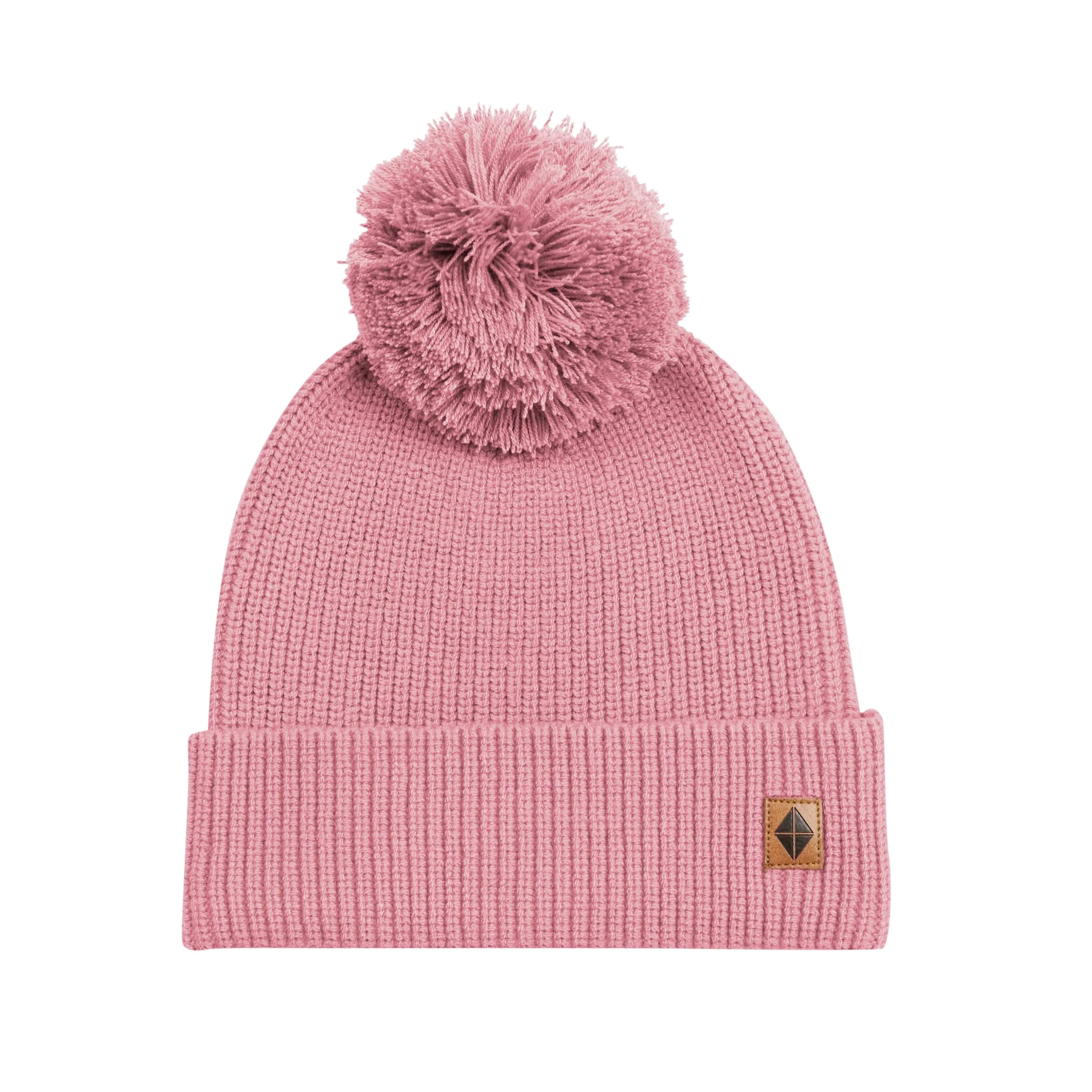 Chunky Knit Adult Pom Beanie in Apple Blossom