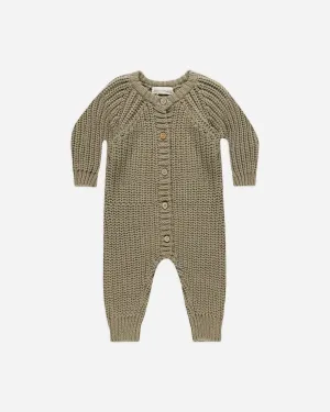 Chunky Knit Jumpsuit || Olive