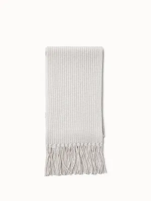 Chunky Long Rib Scarf with Fringes