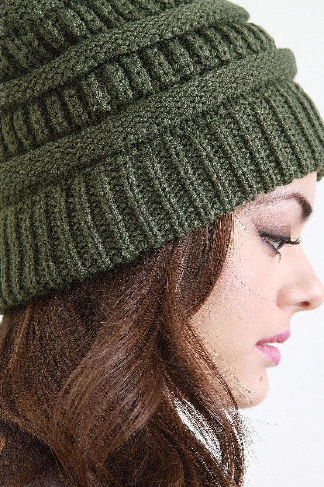 Chunky Ribbed Knit Beanie