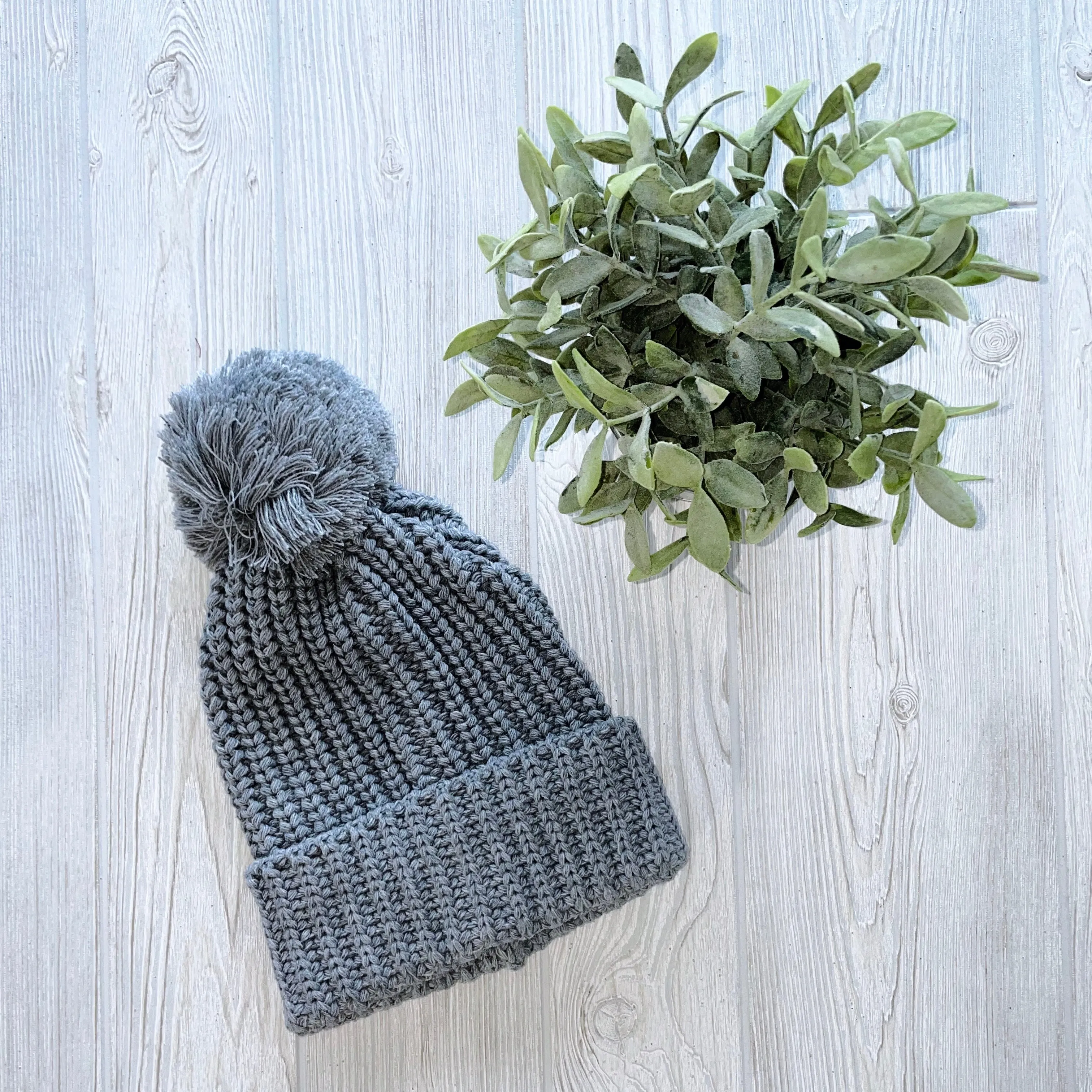 Chunky Ribbed Pom Beanie • More Colors