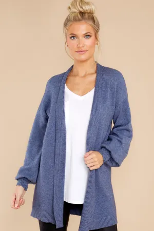 Closely Watching Dusty Blue Cardigan