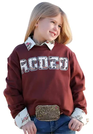 Cruel Girl Kids Burgundy Rodeo Pull Over-CWK8002001