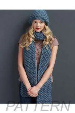 Debbie Bliss Moss Stitch Scarf & Daisy Stitch Hat PATTERN ONLY