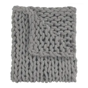 Dove Gray Knit Throw