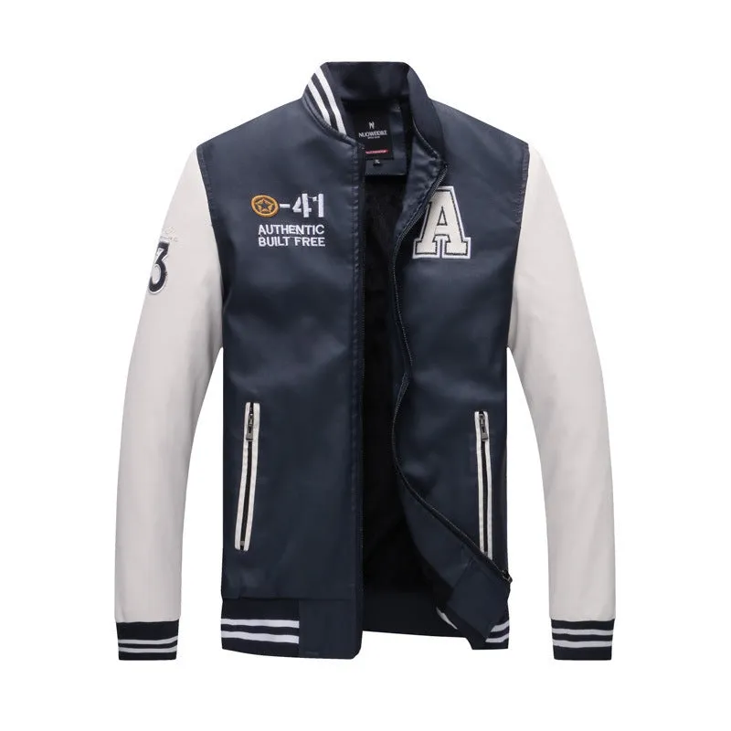 Fashion Casual Men's Pu Leather Jacket, All-match Stand-collar Men's Leather Jacket