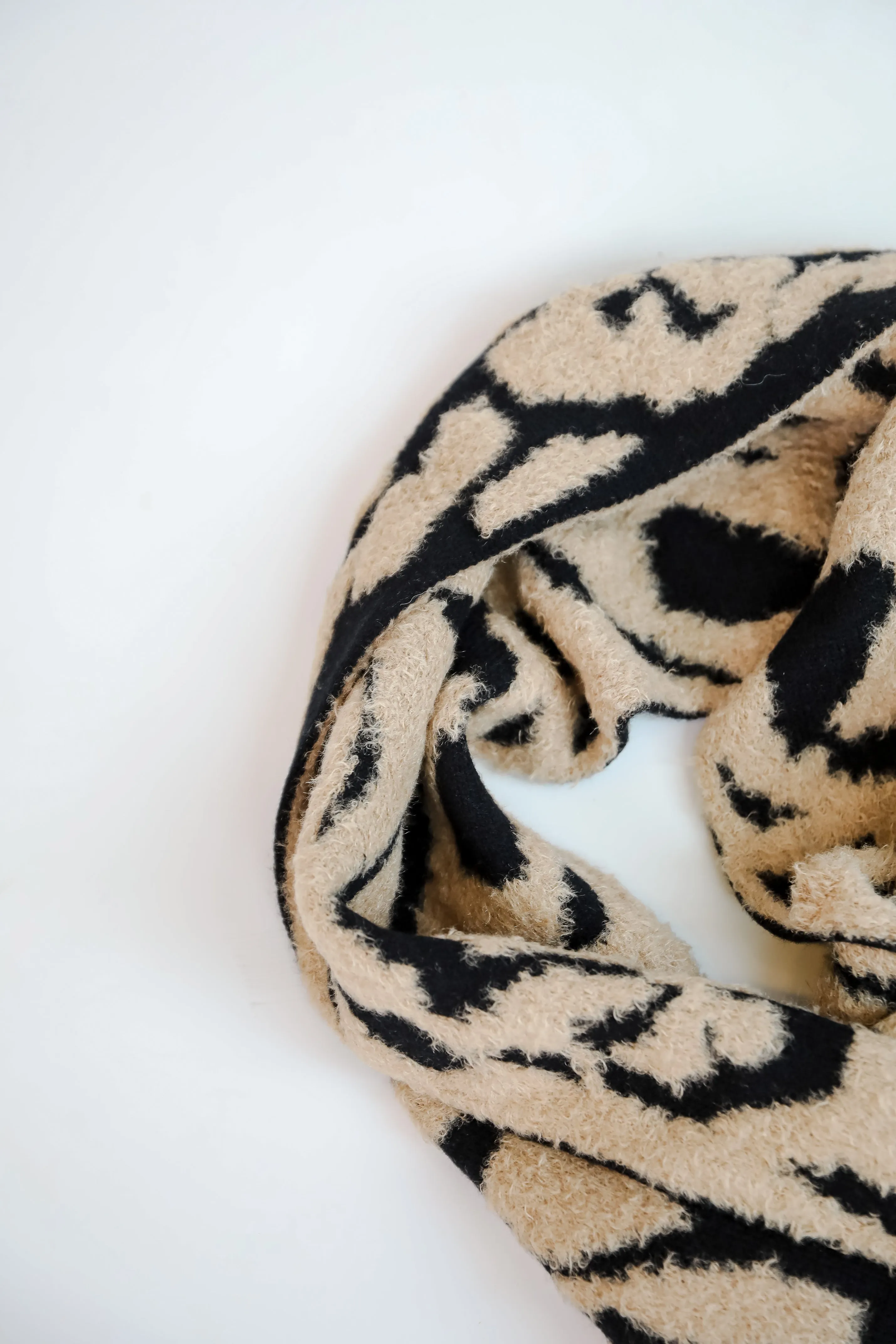 FINAL SALE - Fierce And Cozy Beige Leopard Scarf