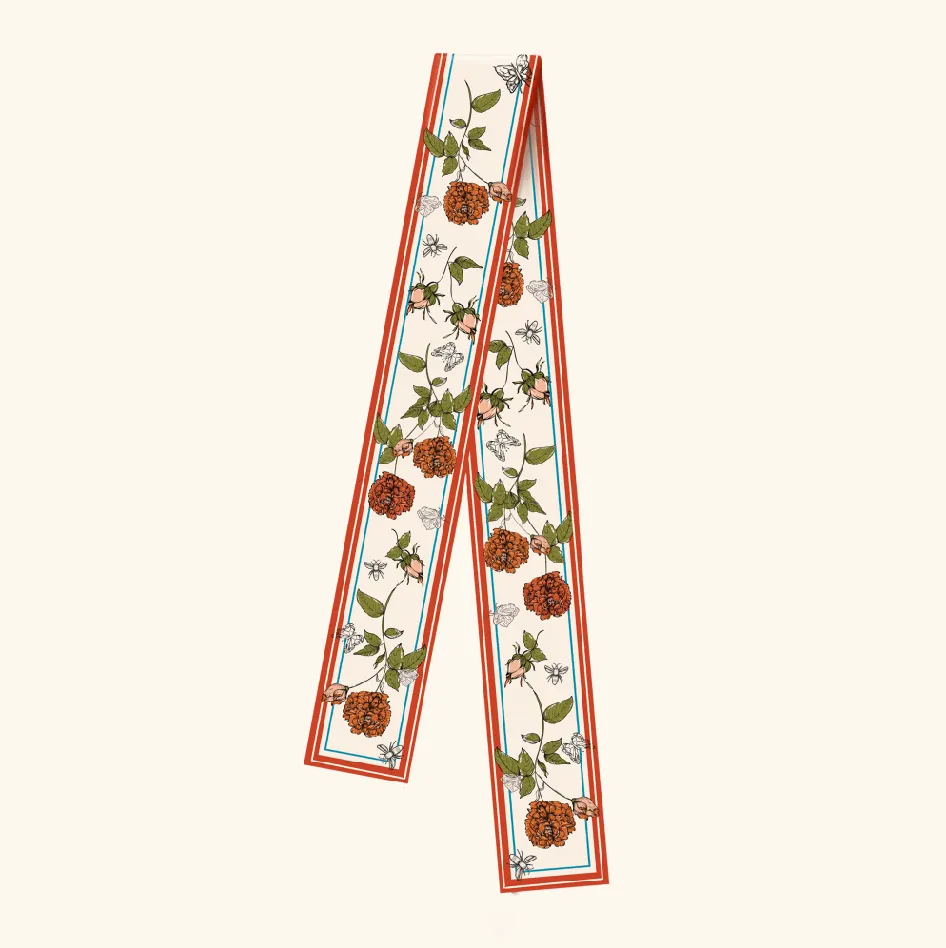 'Floral Botanics' Silk Twilly Scarf