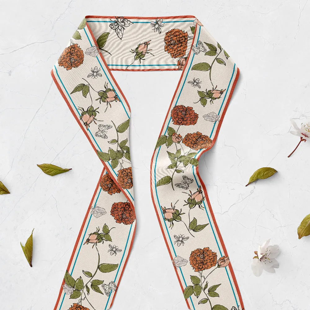 'Floral Botanics' Silk Twilly Scarf