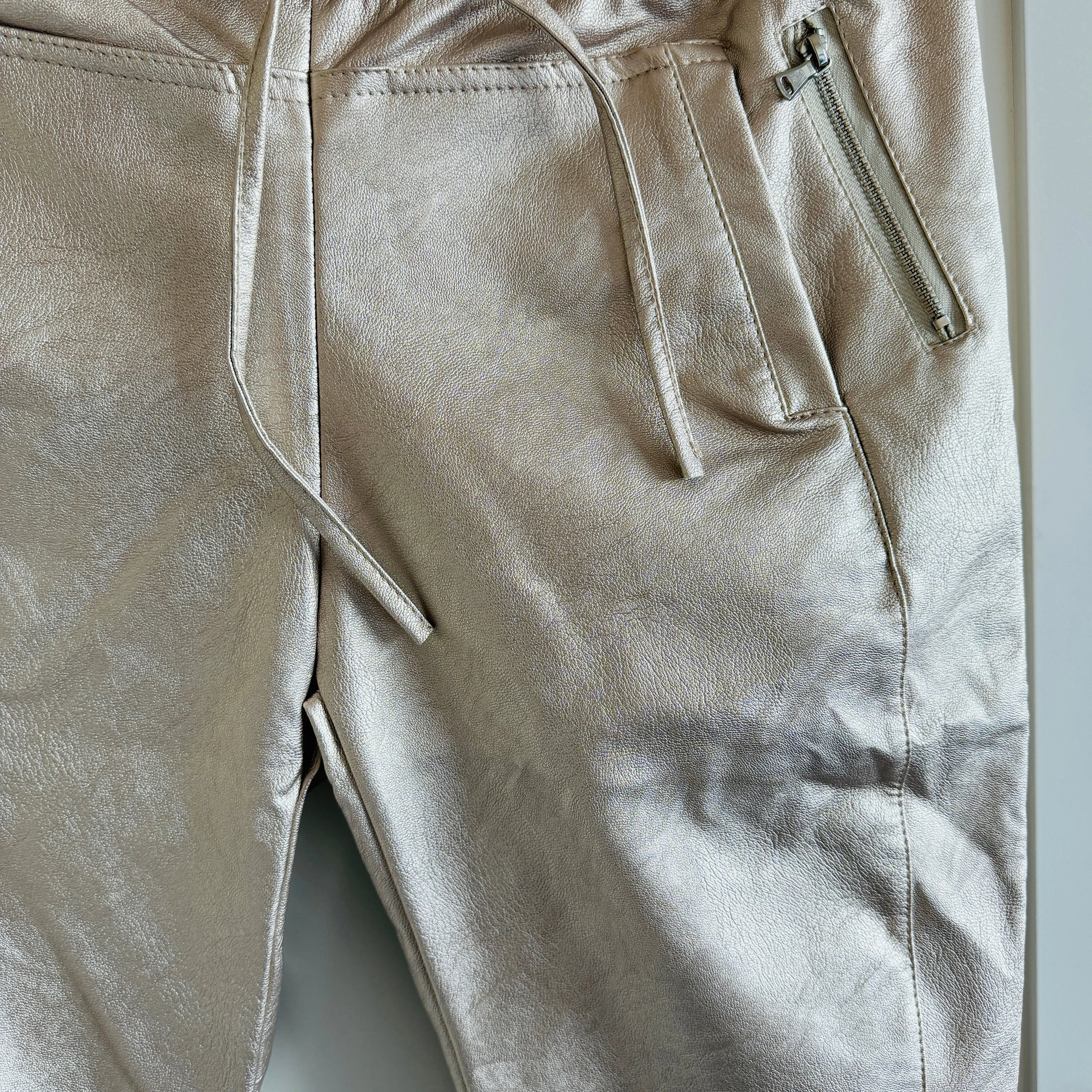 Full faux leather CHAMPAGNE GOLD ULTIMATE joggers