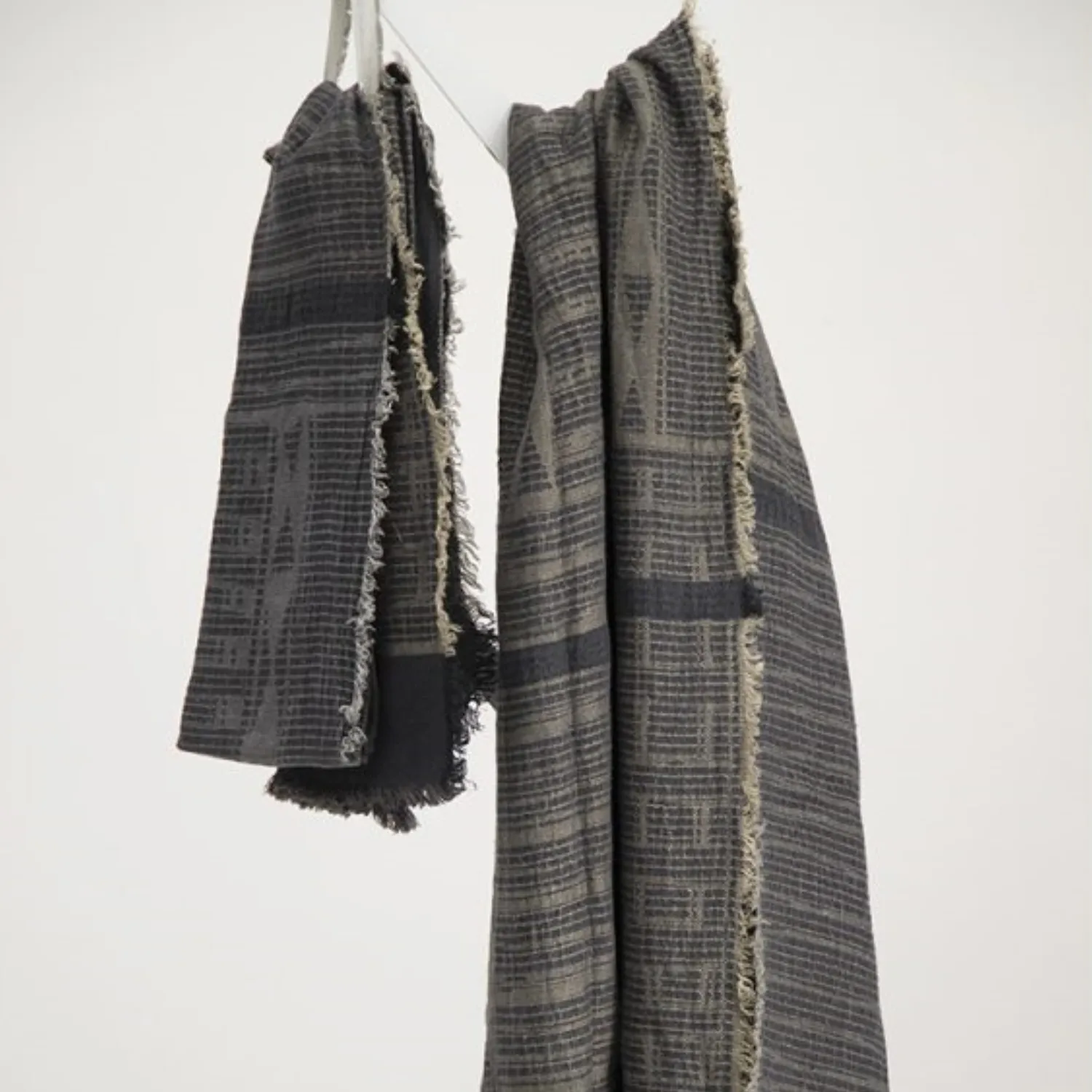 Graphite French Linen Scarf