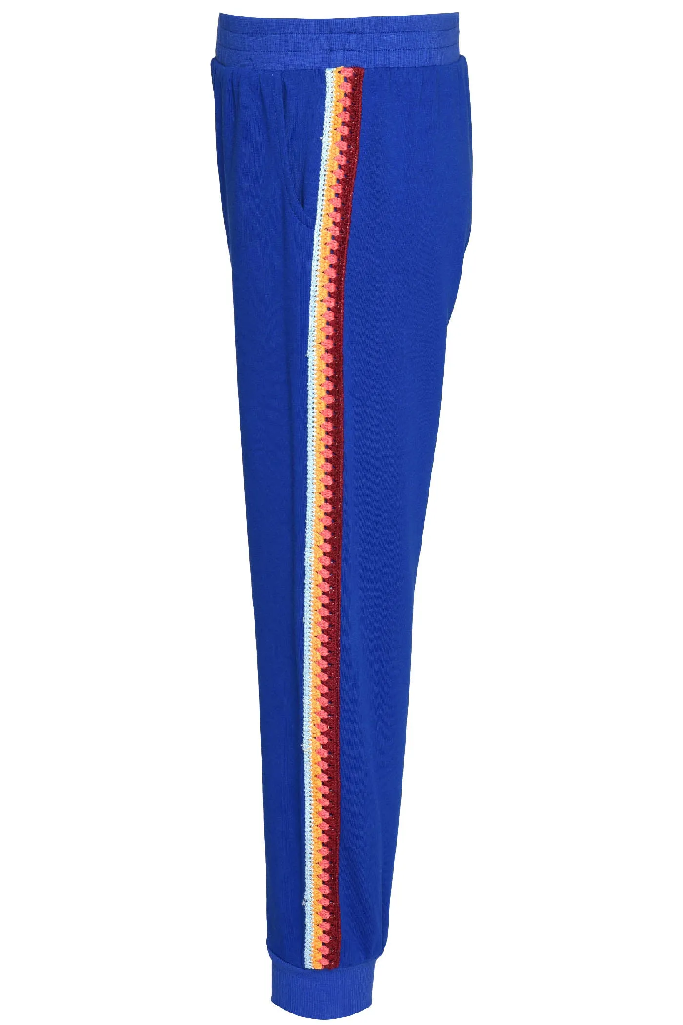 Hannah Banana Love w/Crochet Trim Royal Blue Joggers