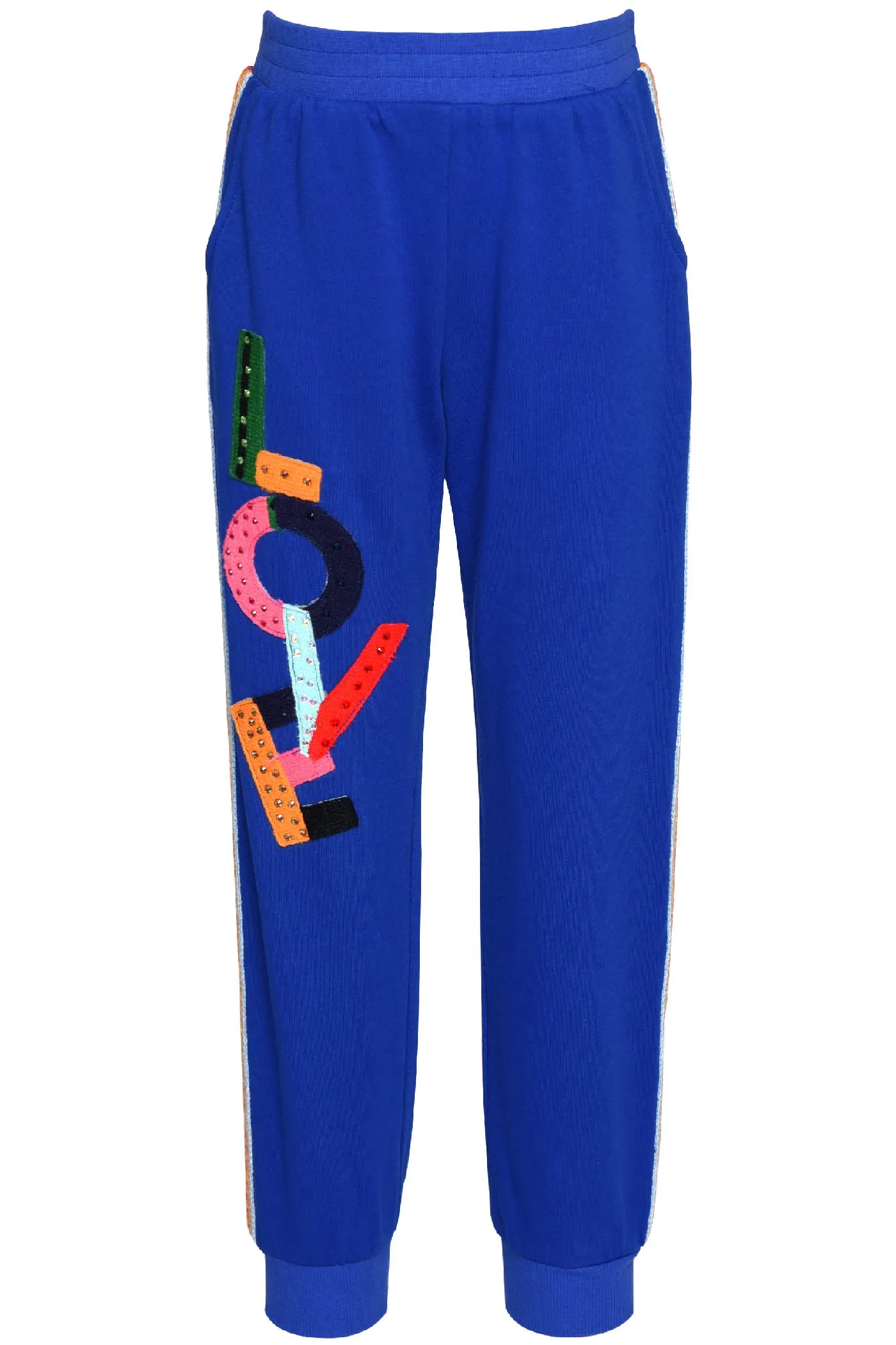 Hannah Banana Love w/Crochet Trim Royal Blue Joggers