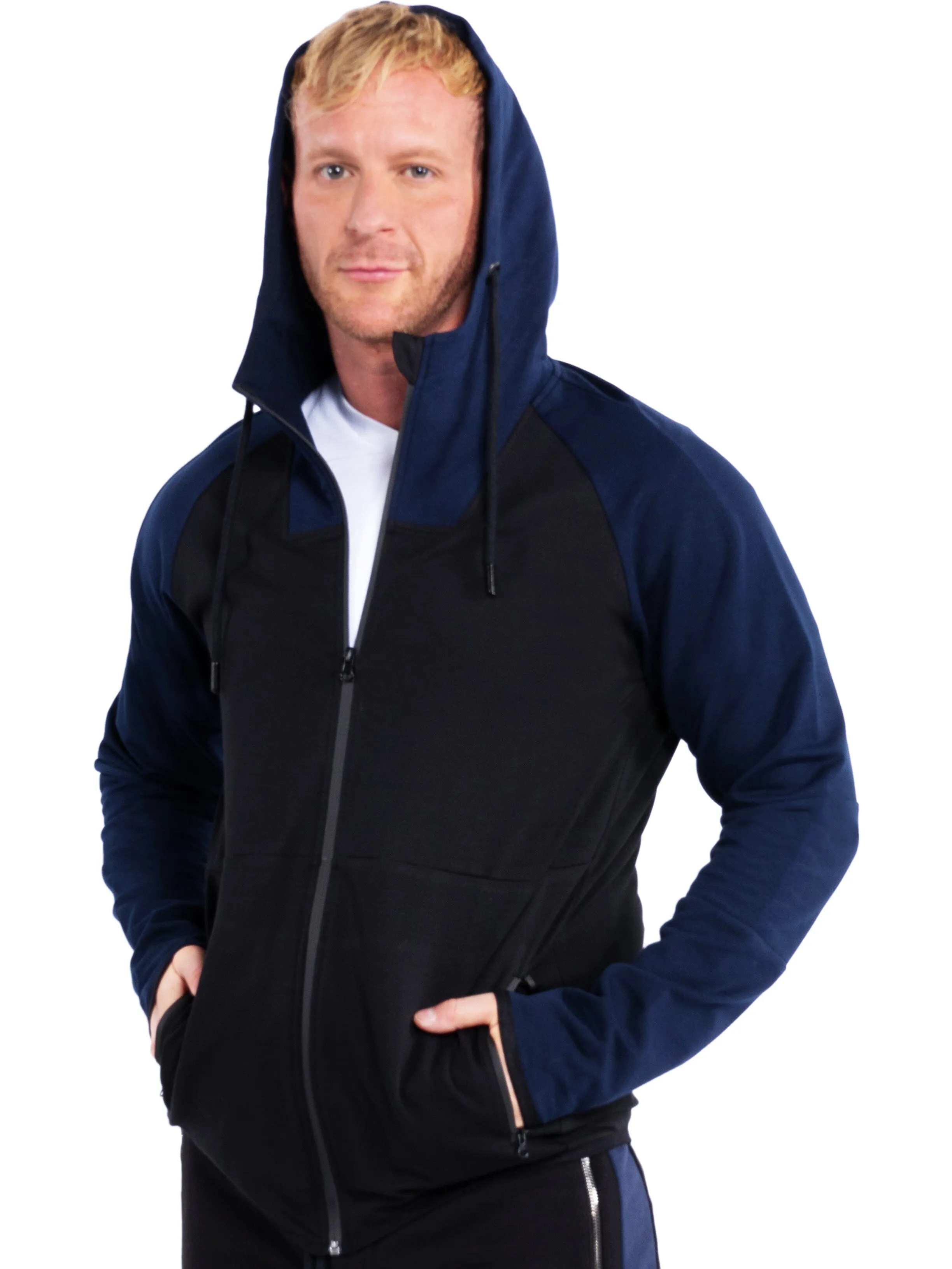 Hoodie BlueTrim Black