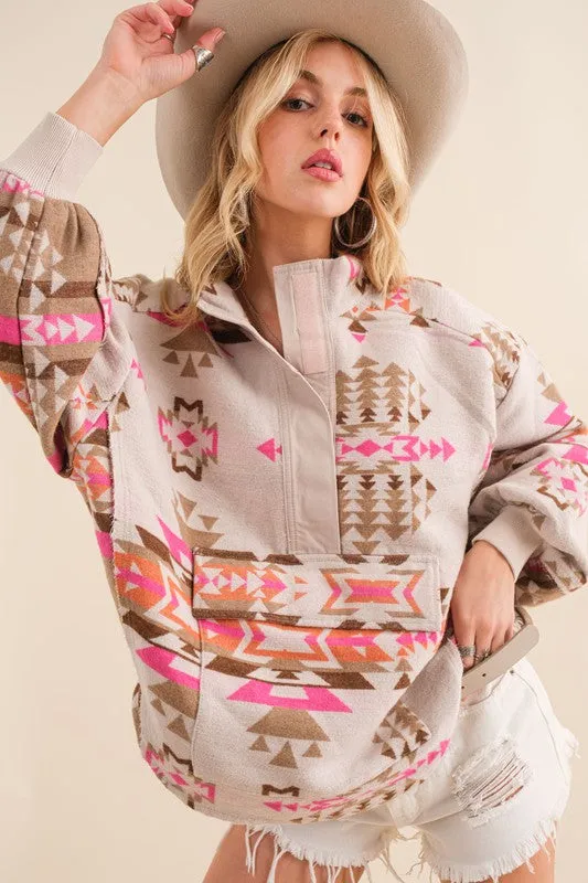 Hot Girl Aztec Western Pullover Sweater