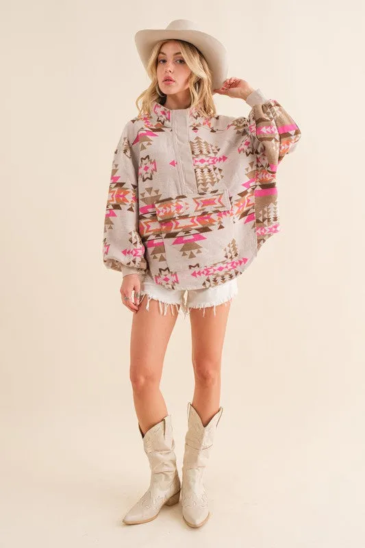 Hot Girl Aztec Western Pullover Sweater