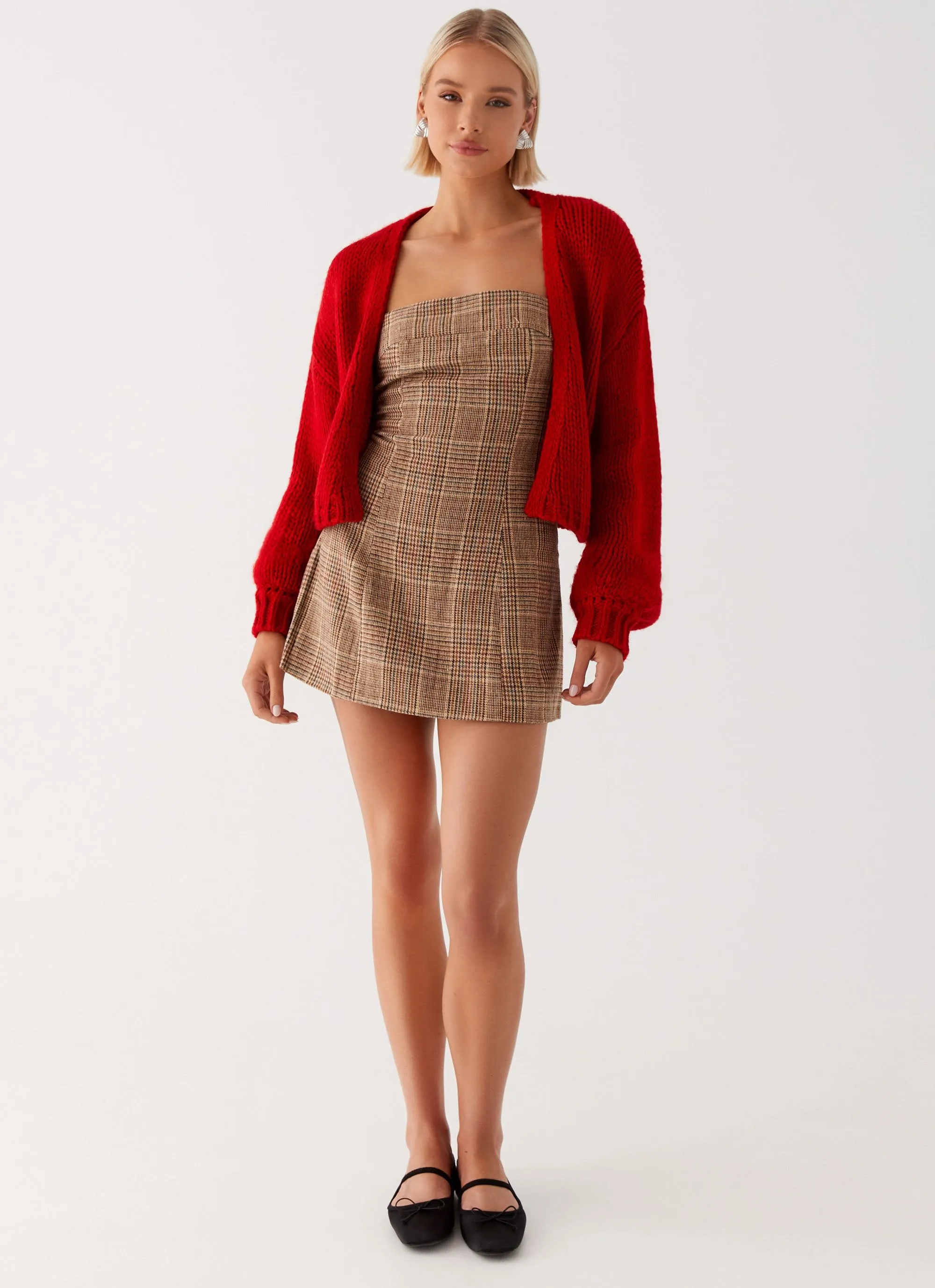 Jasleen Knit Cardigan - Red