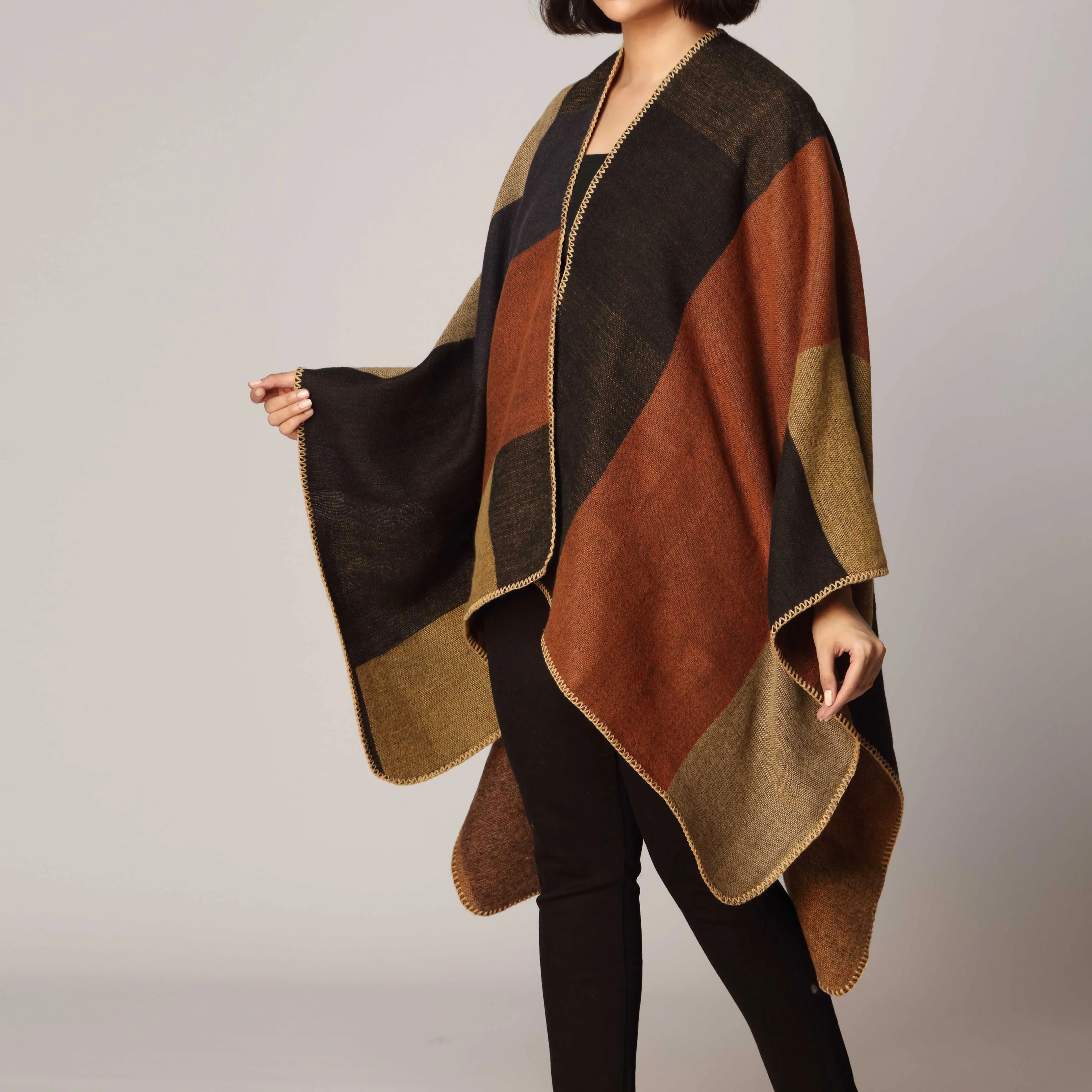 Khaki Cape Shawl PW2815