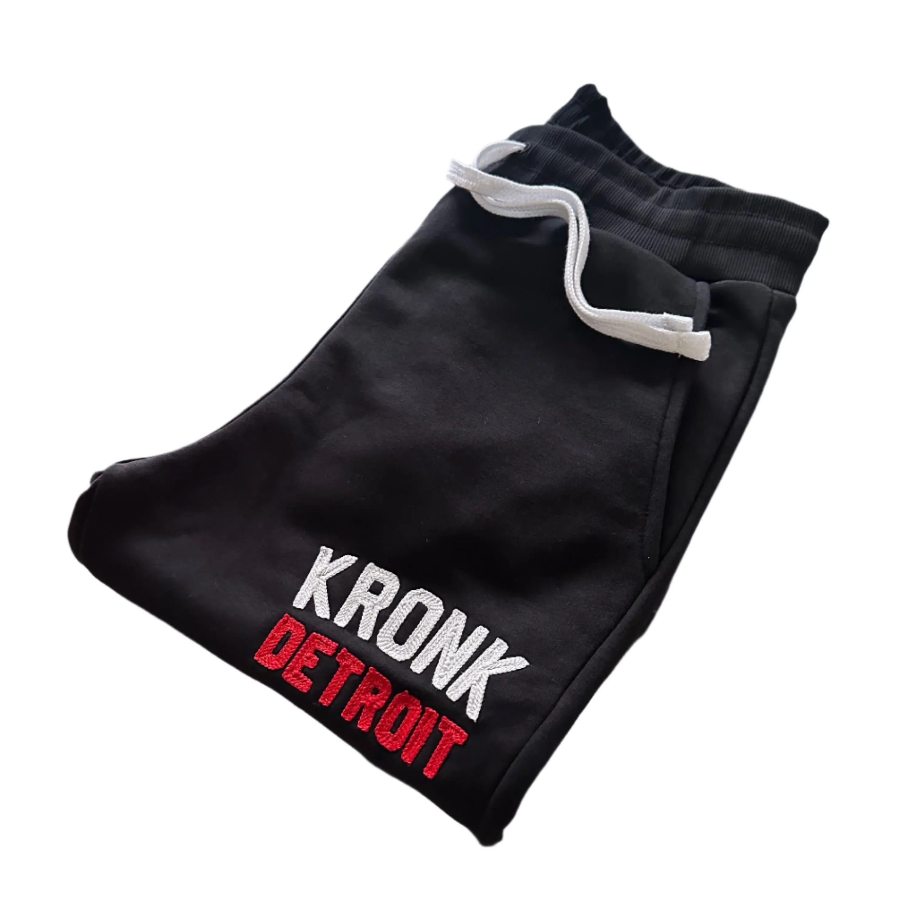 KRONK Iconic Detroit Chain Stitch Joggers Athletic Fit Black