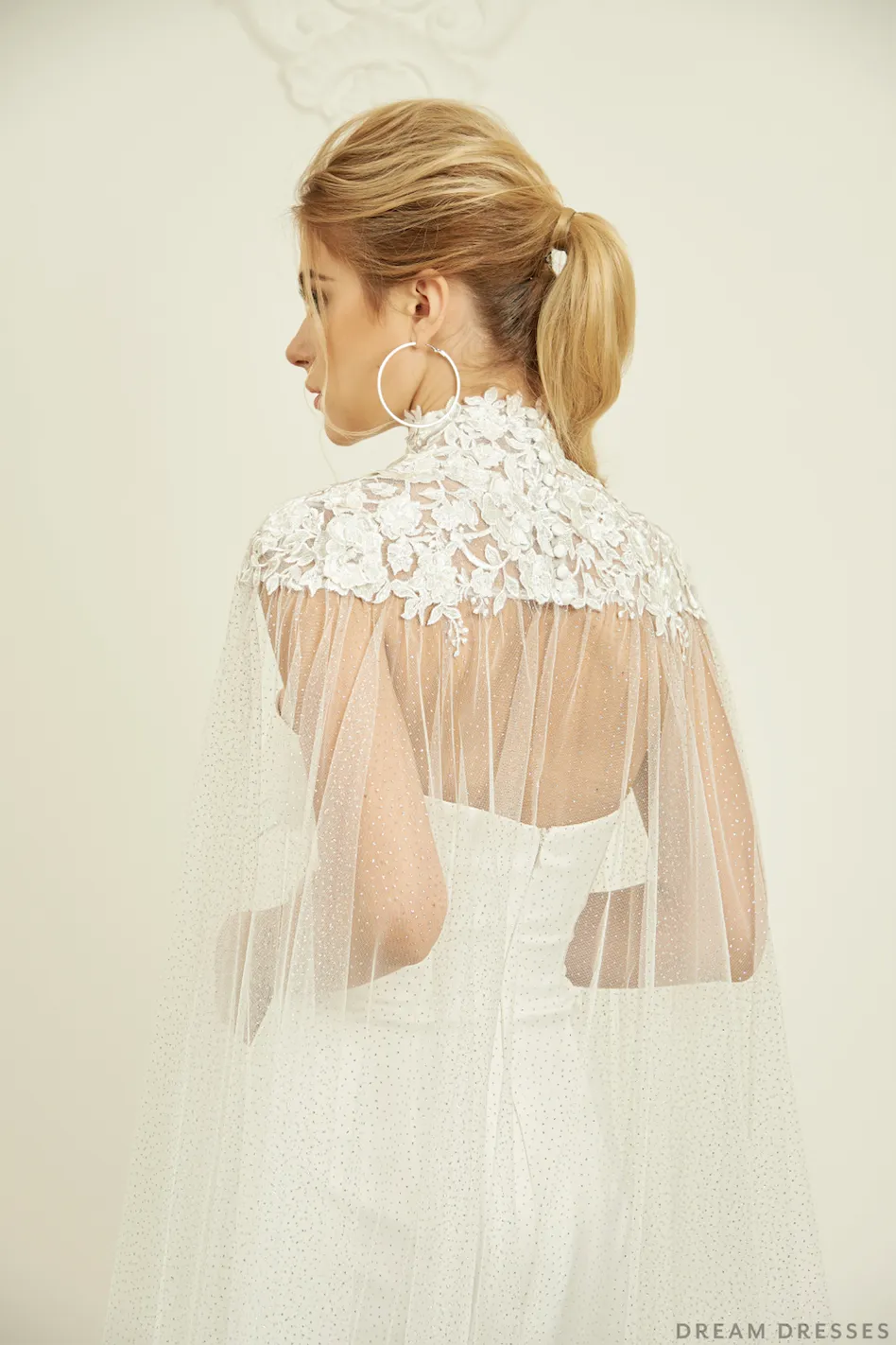 Lace Bridal Cape Veil (#GIANNA)