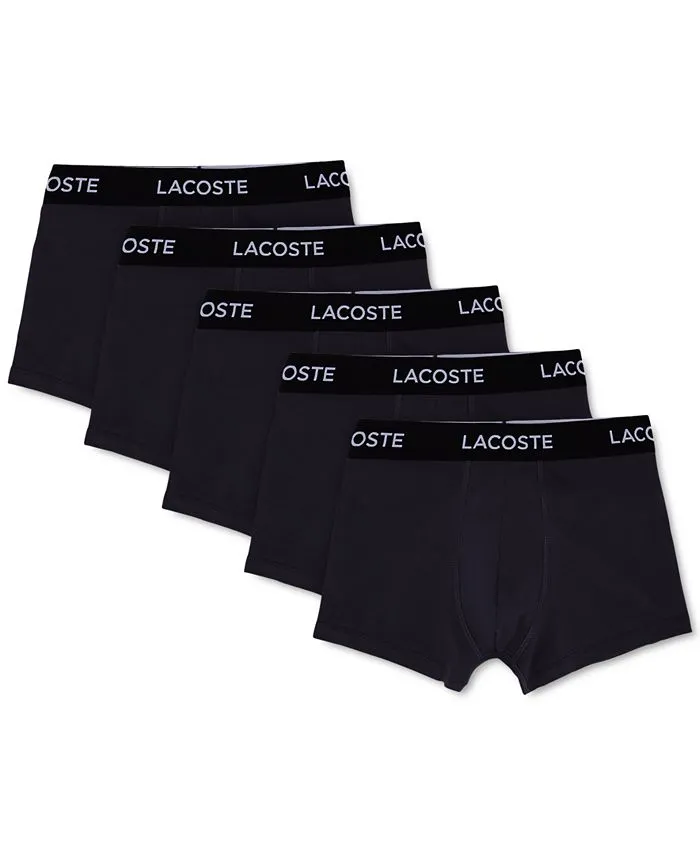 Lacoste Men's 5-Piece Cotton Underwear Set, Black