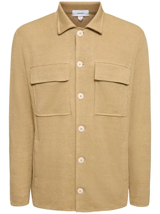 Lardini   Linen &amp; cotton knit overshirt 