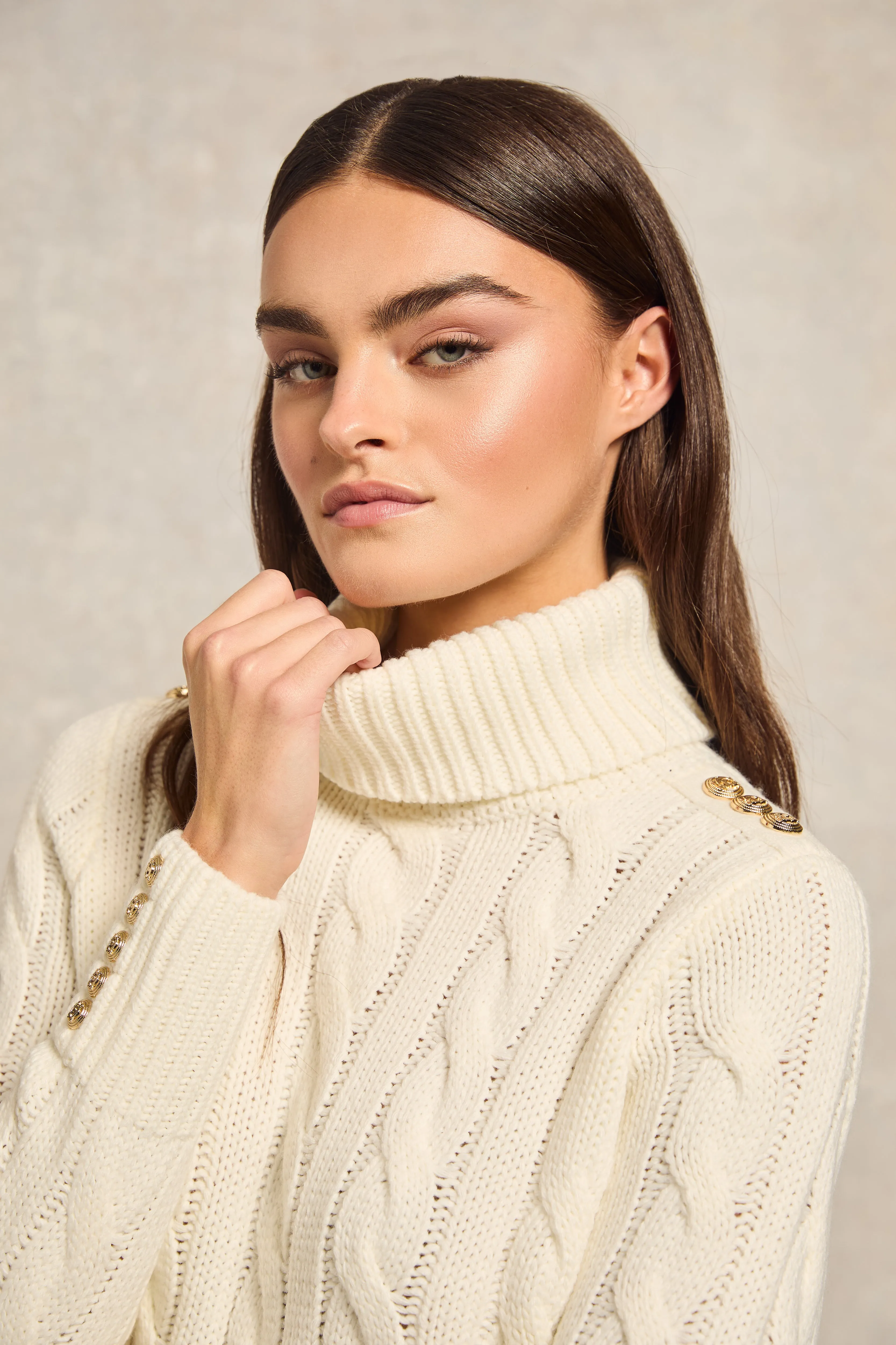 Lucia Roll Neck Knit (Natural)